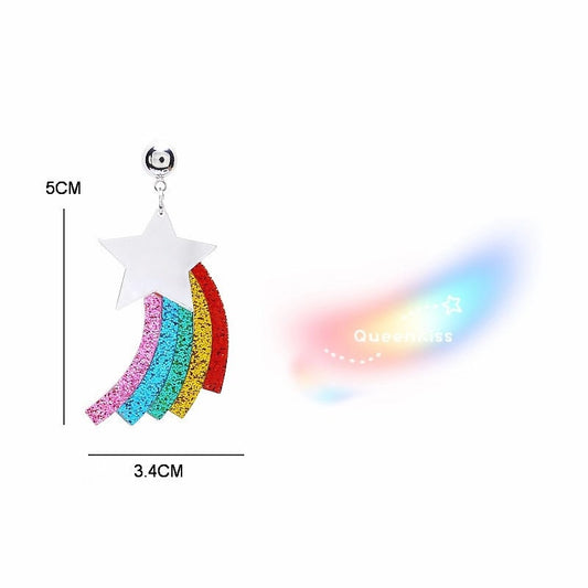 Cute Light Trendy Adorable Rainbow and Star Earrings - I will follow you!!