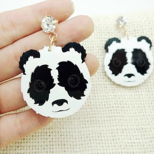 Cute Light Trendy Quirky Black and White Panda Earrings - Cutest Babe!!