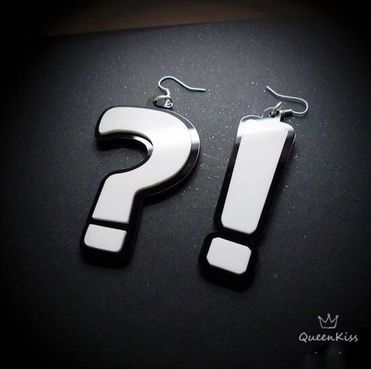 Cute Light Trendy Quirky Question Mark and Exclamation Point Earrings - Question Everything!!