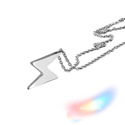 Funky Punk Stainless Steel Cool Cute Adorable Flash Silver Necklace -- Swag Man!!