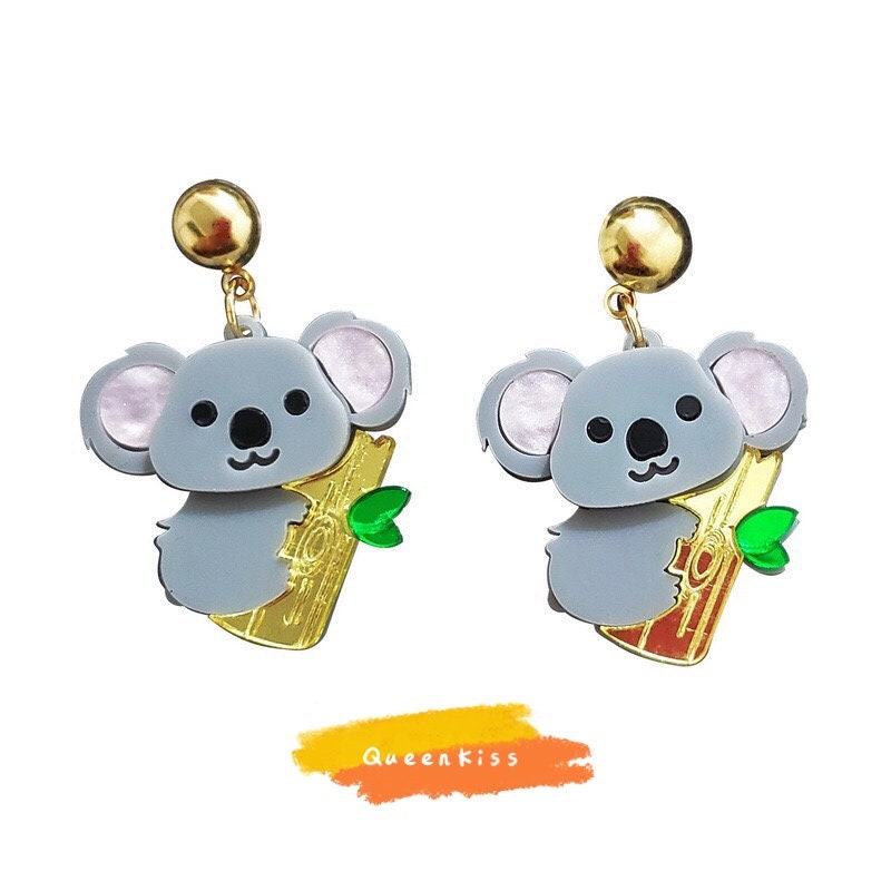 Cute Koala on the Tree Grey Earrings - Aussie Babie!!