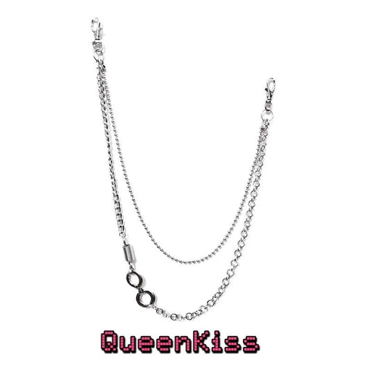 Funky Punk Stainless Steel Cool Circle Chains Silver Necklace Long Pant Chain and Necklace -- Kool Like You!