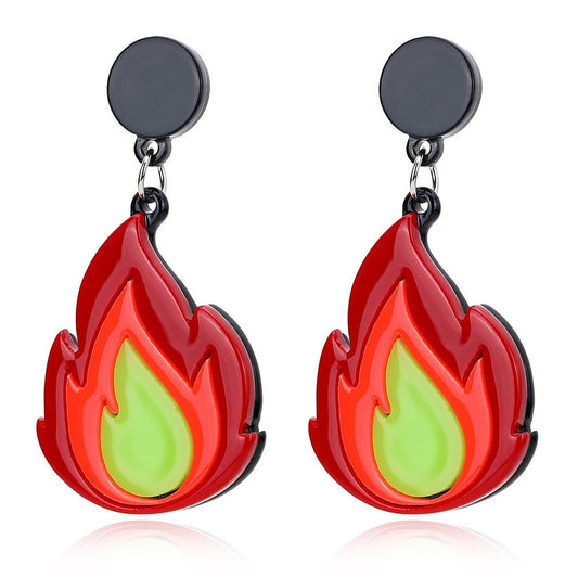 Cute Light Trendy Red Orange Yellow Fire Party Earrings - I AM SO HOT!!