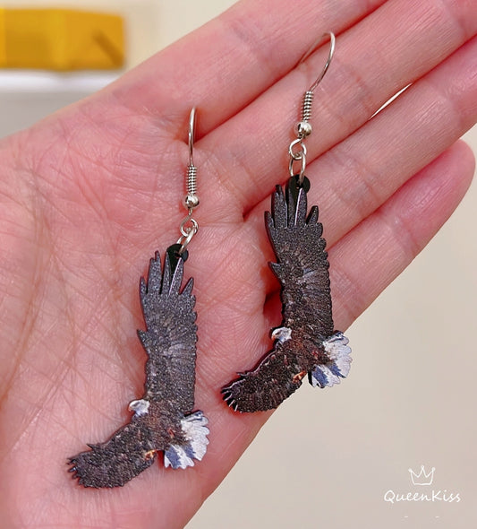 Super Light Acrylic Eagle Forest Style Earrings - Eagle Eye!!