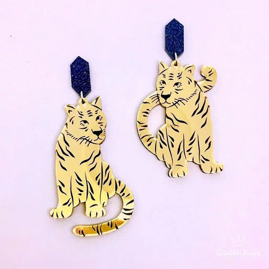 Cute Yellow Leopard Panther Animal Style Earrings - Speed up!!