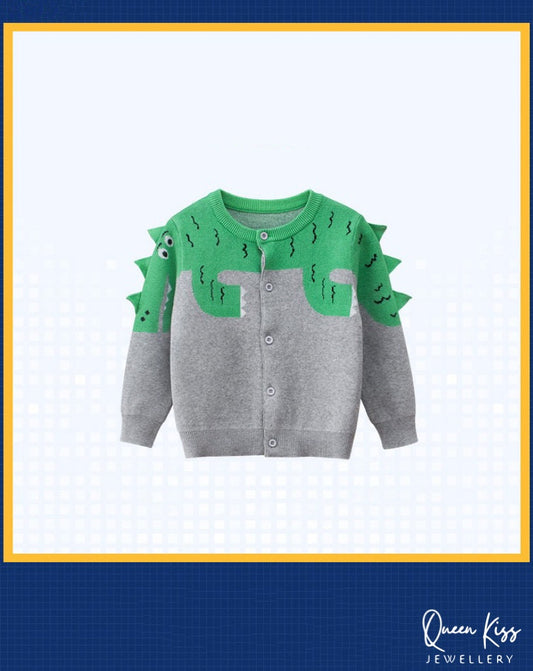 Dinosaur Kids Cardigan High Quality 100% Cotton Unisex Soft and Fun Gift for Her and Him -- Dino Park!!