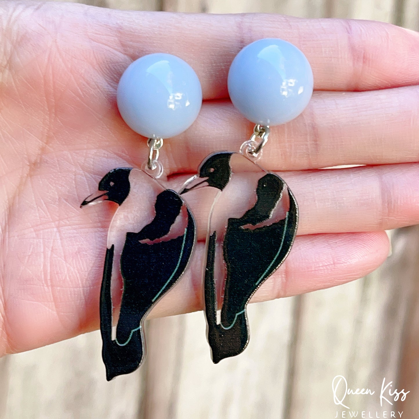 Super Light Acrylic Cute Aussie Bird Australian Crow Style Earrings - Paradise!!